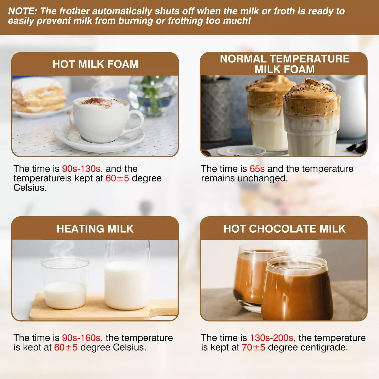 Automatic Electric Milk Frother Steamer