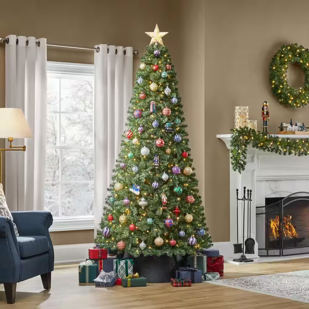 Tall Pre-Lit LED Christmas Pine Tree - Pexav