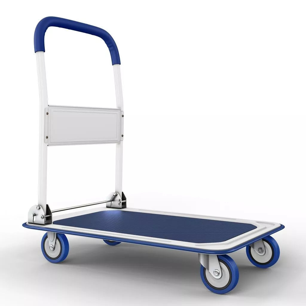 Compact Folding Utility Cart With Rubber Wheels - Pexav