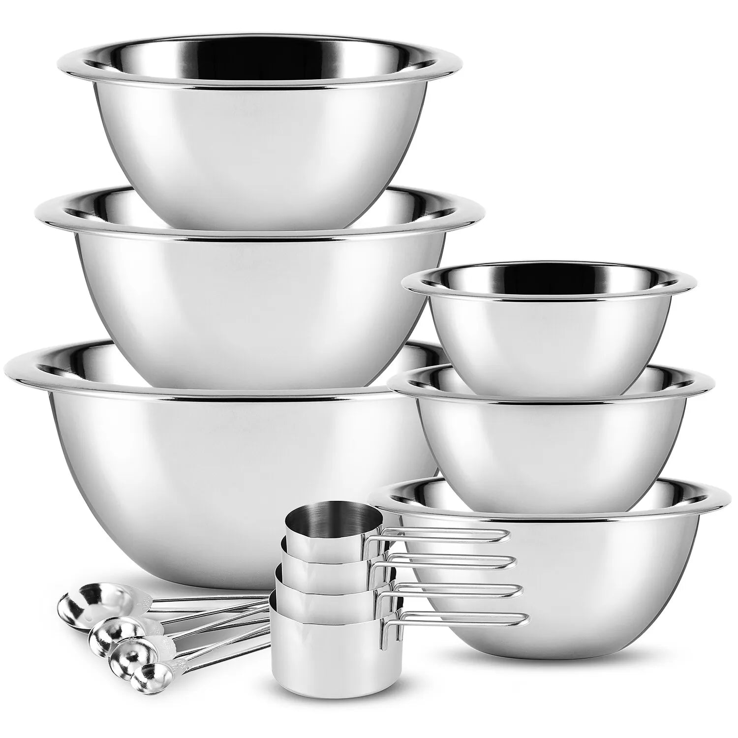 Stainless Steel Kitchen Mixing Bowl Set - Pexav