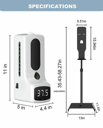 Touchless Hand Sanitizer Station with Digital Thermometer Stand