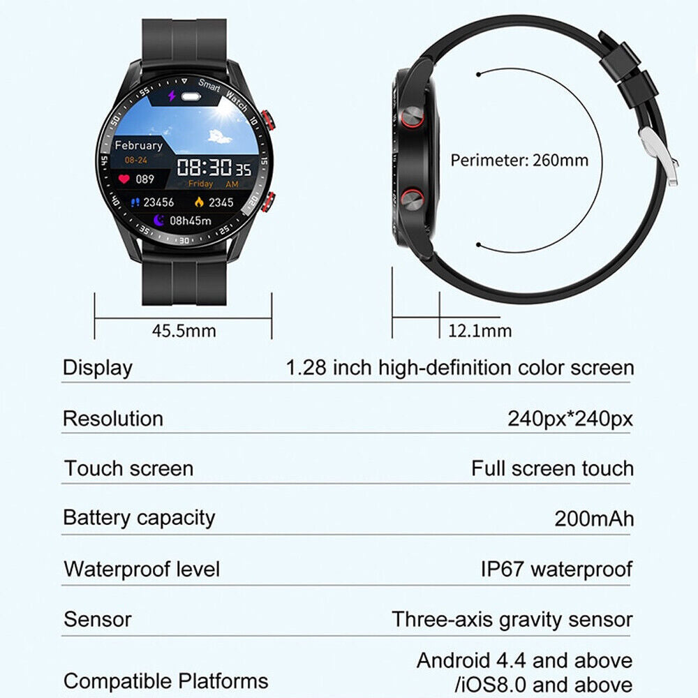 Waterproof Smartwatch Bluetooth Fitness Tracker for iPhone Samsung