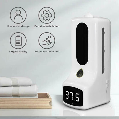 Touchless Hand Sanitizer Station with Digital Thermometer Stand