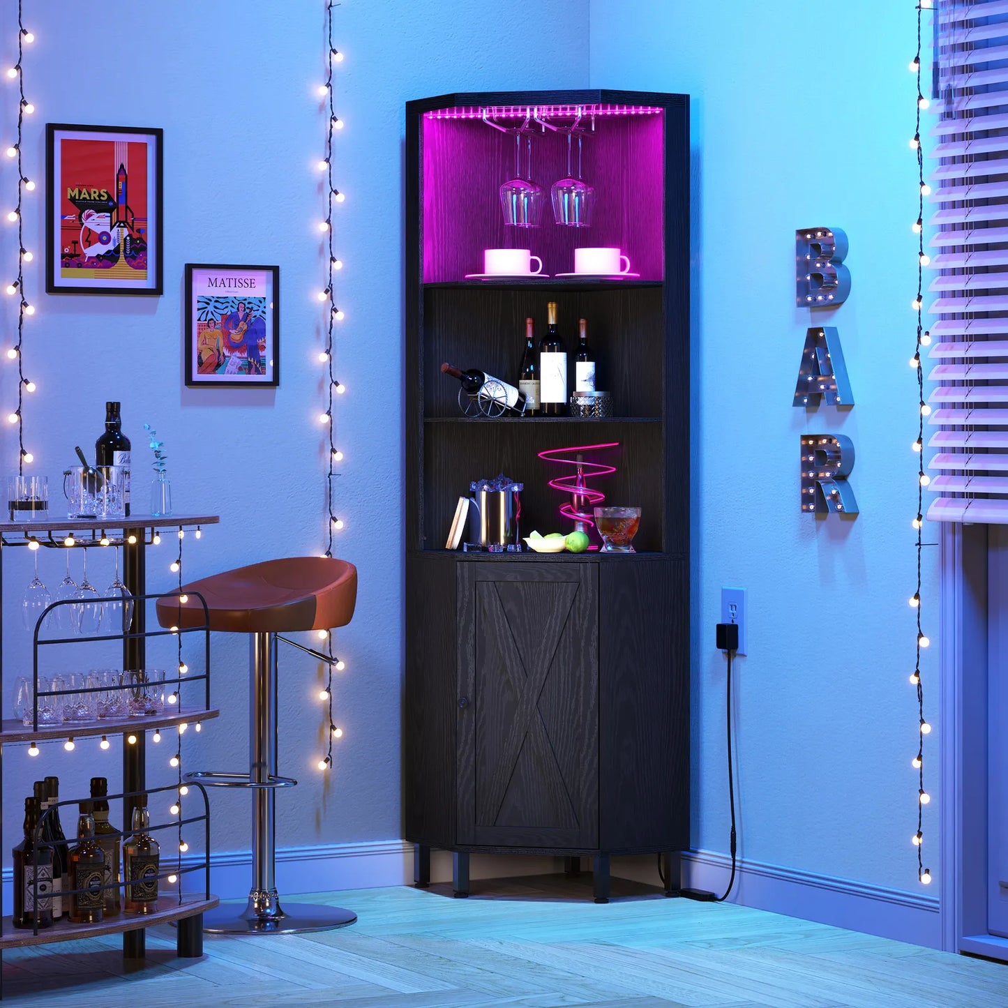 Compact Home Bar Storage Unit
