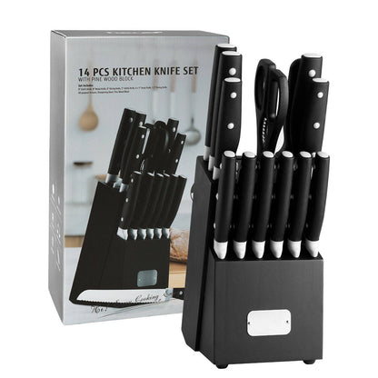 Complete Kitchen Knife Set with Sharpener Block