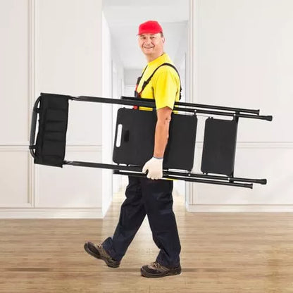 Safe 3 Step Folding Stool With Handrails 330 Lbs Capacity