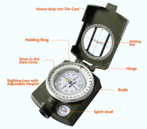 Tactical Metal Compass for Outdoor Hiking Navigation