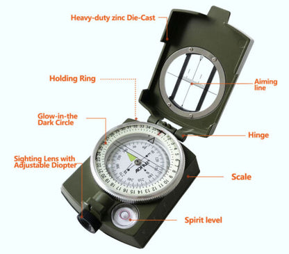 Tactical Metal Compass for Outdoor Hiking Navigation