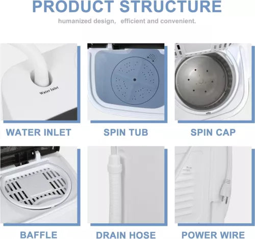 Compact Double Drum Portable Washer