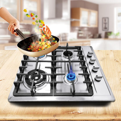 Compact 4 Burner Gas Stove Cooktop for Kitchen Use - Pexav