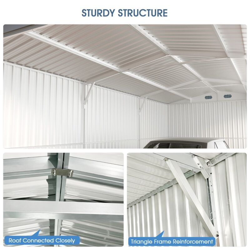 Strong Metal Outdoor Storage Shed 20x10 Feet Durable Garage
