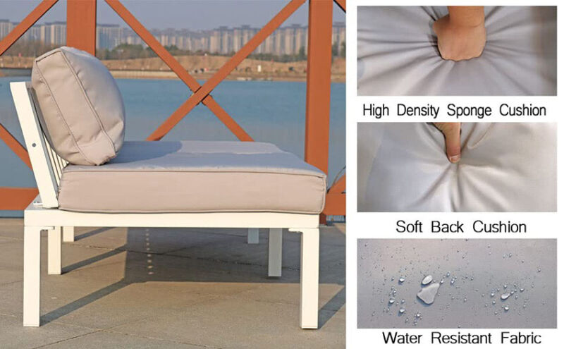 Comfortable Garden Patio Sectional Sofa Set with Table