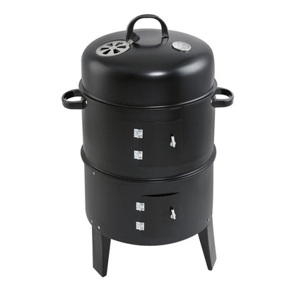 Compact 3-in-1 Outdoor BBQ Smoker Grill Set