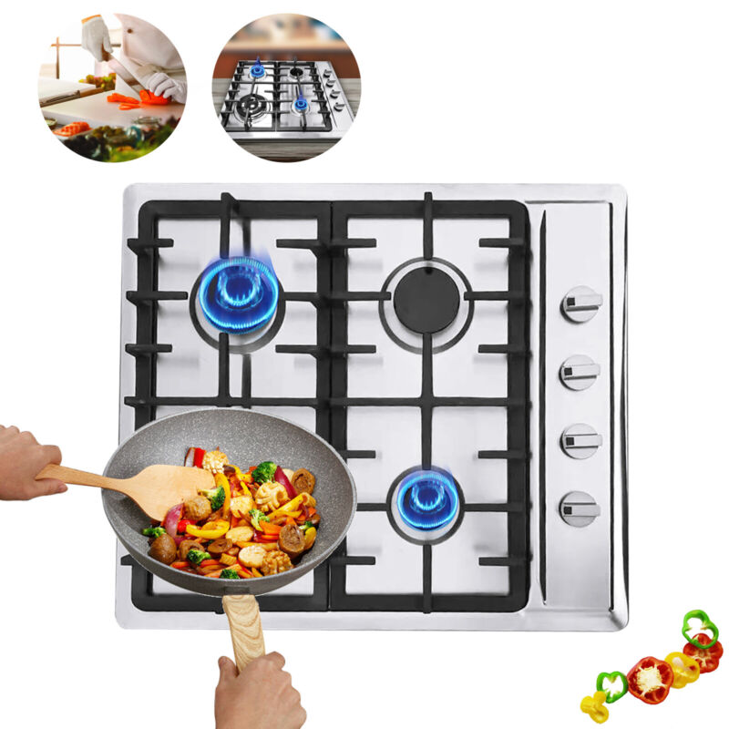 Compact 4 Burner Gas Stove Cooktop for Kitchen Use