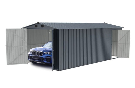 Strong Metal Outdoor Storage Shed 20x10 Feet Durable Garage - Pexav
