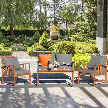 Comfortable 4pc Outdoor Patio Furniture Set with Cushions
