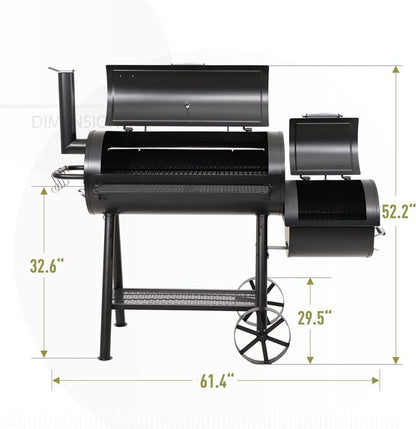 Large Heavy Duty Outdoor BBQ Charcoal Smoker Grill