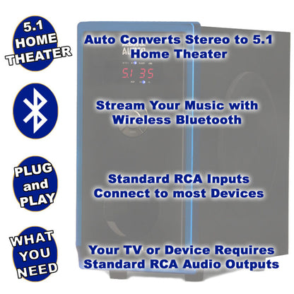 Wireless Home Theater 5.1 Speaker System Surround Sound