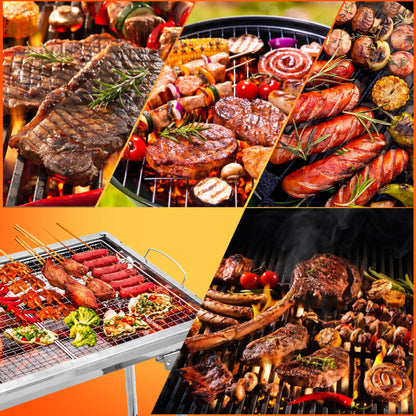 Compact Portable Steel BBQ Grill Outdoor Folding Charcoal Grill
