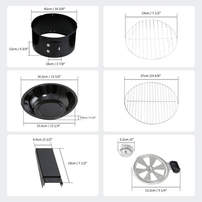 Compact 3-in-1 Outdoor BBQ Smoker Grill Set