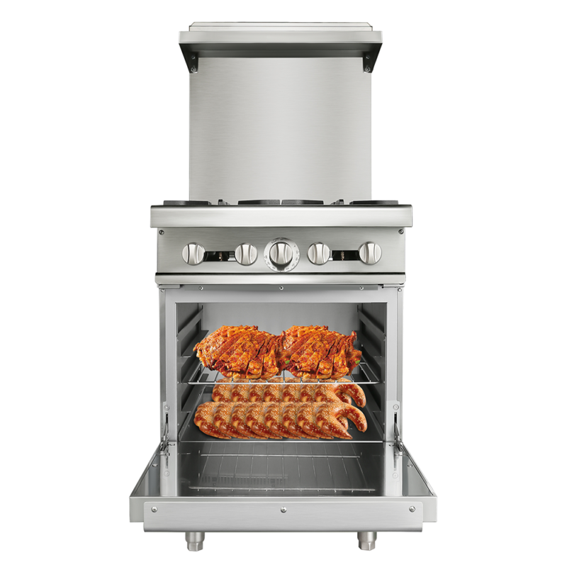 Commercial 4 Burner Gas Range with Standard Oven - Pexav