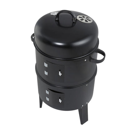 Compact 3-in-1 Outdoor BBQ Smoker Grill Set