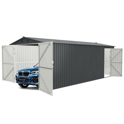 Strong Metal Outdoor Storage Shed 20x10 Feet Durable Garage