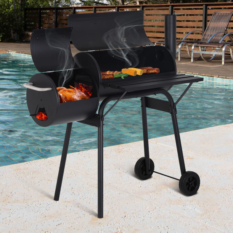 Large Outdoor Charcoal BBQ Grill Smoker Pit - Pexav