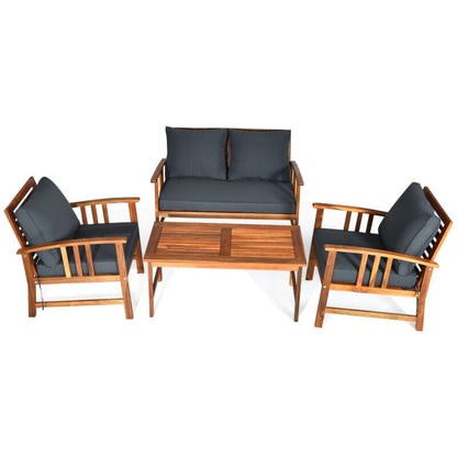 Comfortable 4pc Outdoor Patio Furniture Set with Cushions - Pexav