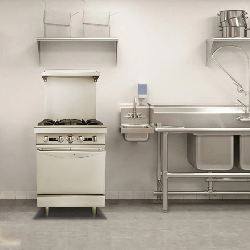 Commercial 4 Burner Gas Range with Standard Oven