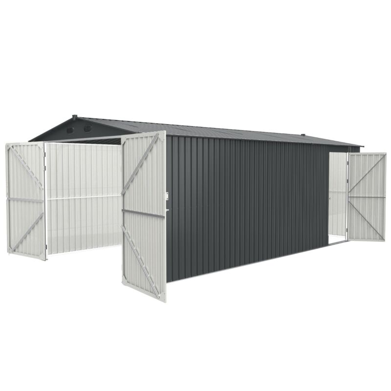 Strong Metal Outdoor Storage Shed 20x10 Feet Durable Garage