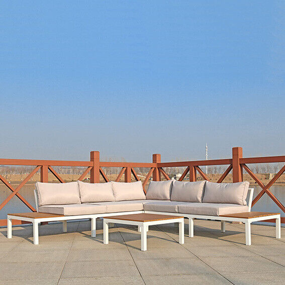 Comfortable Garden Patio Sectional Sofa Set with Table