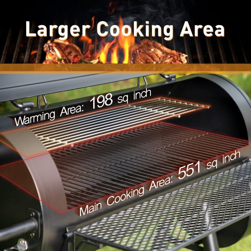 Large Heavy Duty Outdoor BBQ Charcoal Smoker Grill