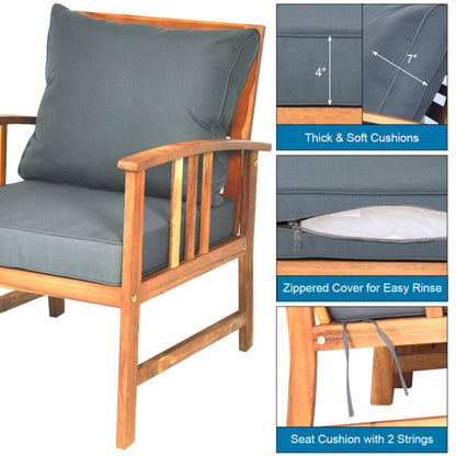 Comfortable 4pc Outdoor Patio Furniture Set with Cushions