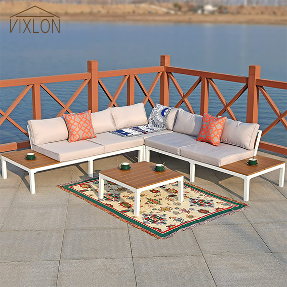 Comfortable Garden Patio Sectional Sofa Set with Table