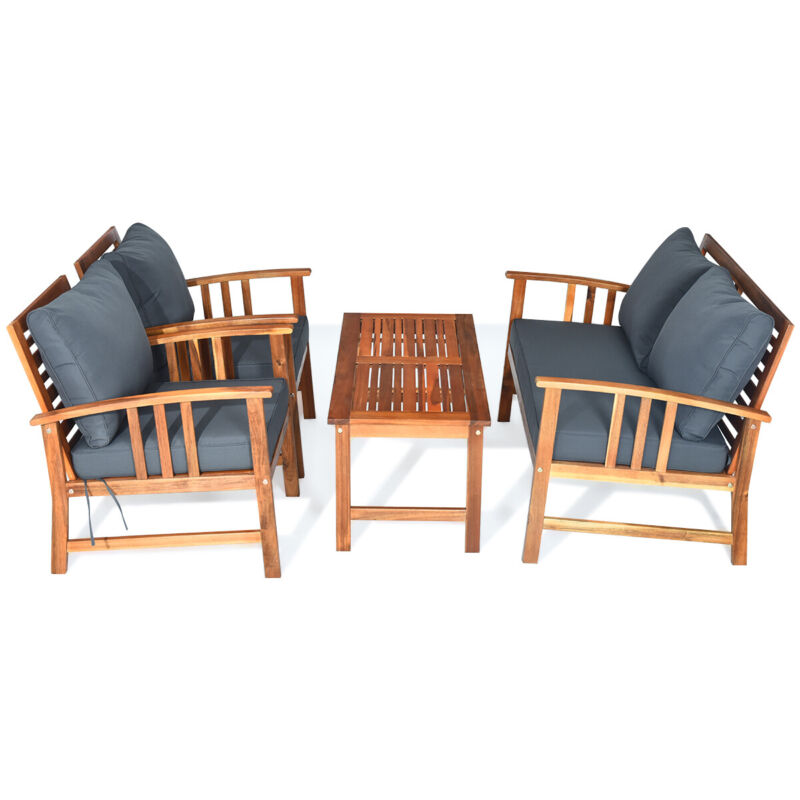 Comfortable 4pc Outdoor Patio Furniture Set with Cushions