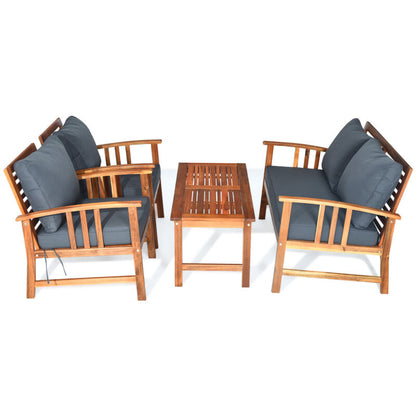 Comfortable 4pc Outdoor Patio Furniture Set with Cushions