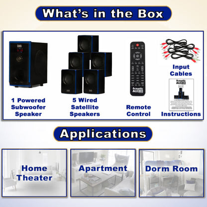 Wireless Home Theater 5.1 Speaker System Surround Sound
