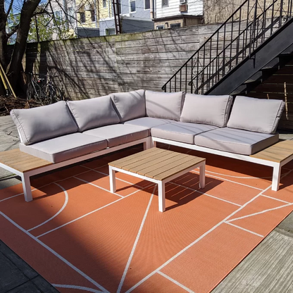 Comfortable Garden Patio Sectional Sofa Set with Table