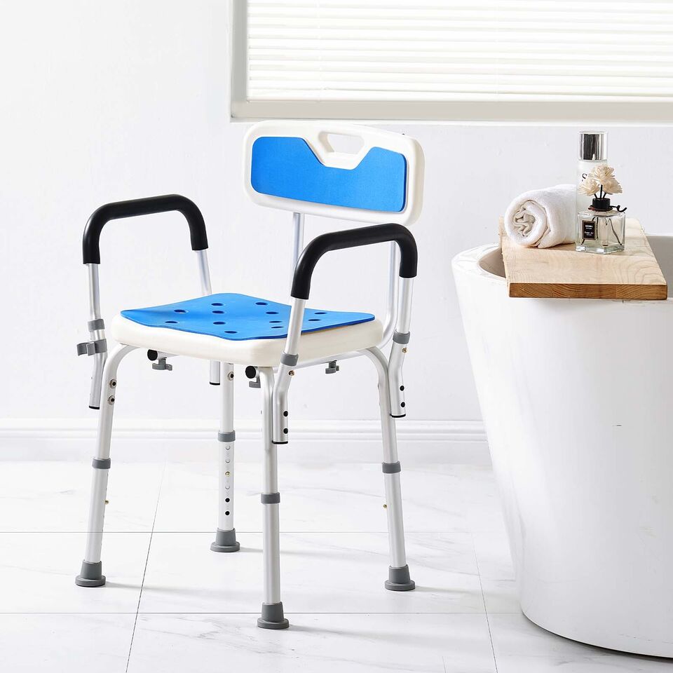 Secure Adjustable Bath Chair with Slip Resistant Feet - Pexav