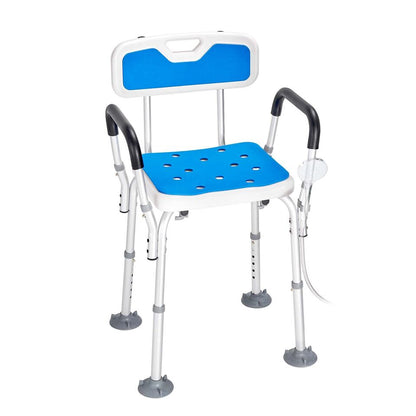 Secure Adjustable Bath Chair with Slip Resistant Feet