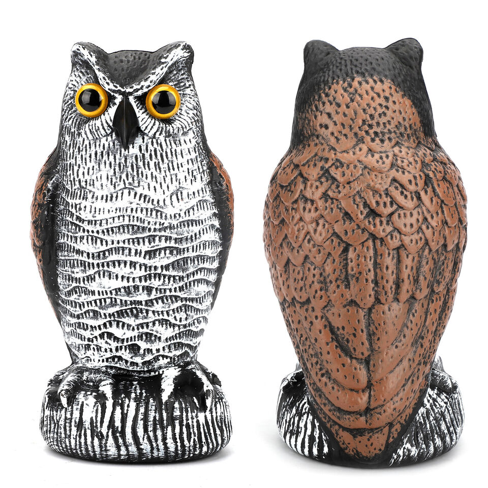 2 Pack Rotating Owl Garden Repellent Bird Deterrent
