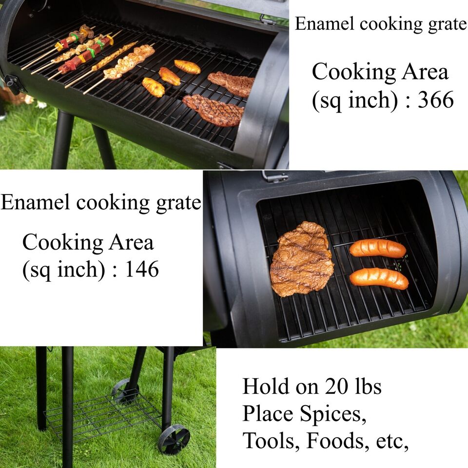 Outdoor BBQ Grill Smoker Combination Set