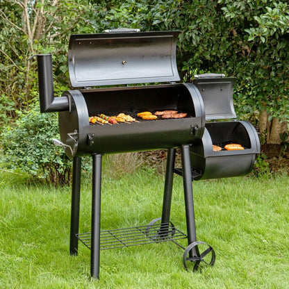 Outdoor BBQ Grill Smoker Combination Set