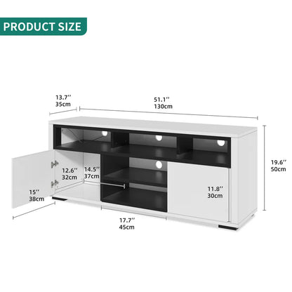 Sleek Glass TV Table With LED Lighting