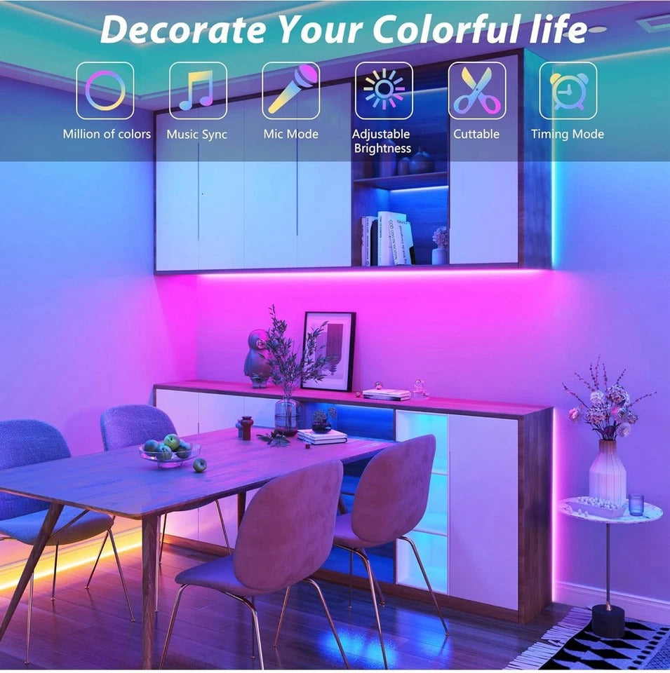 Colorful LED Tape Lights With Remote