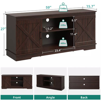 Rustic Kitchen Coffee Station Cabinet with Shelves