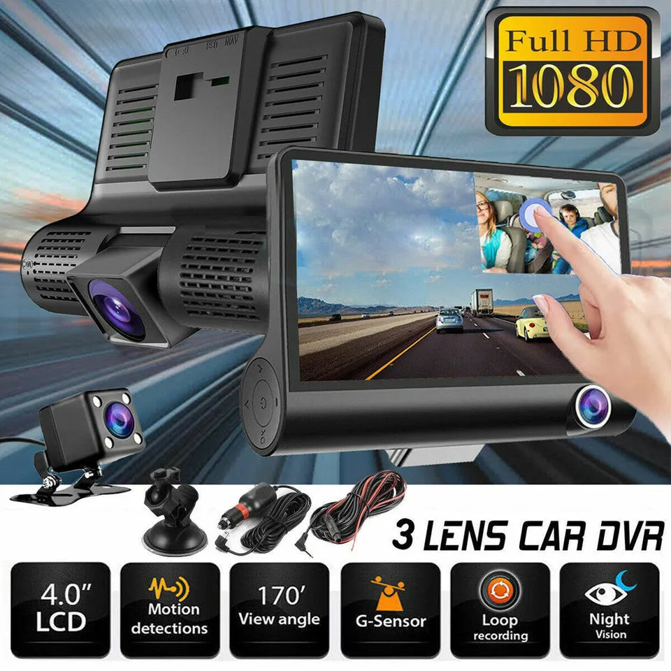 Compact Dual Lens 4 Car Dash Camera