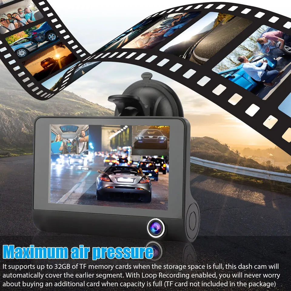 Compact Dual Lens 4 Car Dash Camera