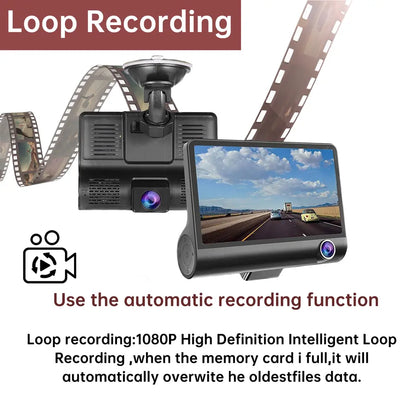 Compact Dual Lens 4 Car Dash Camera